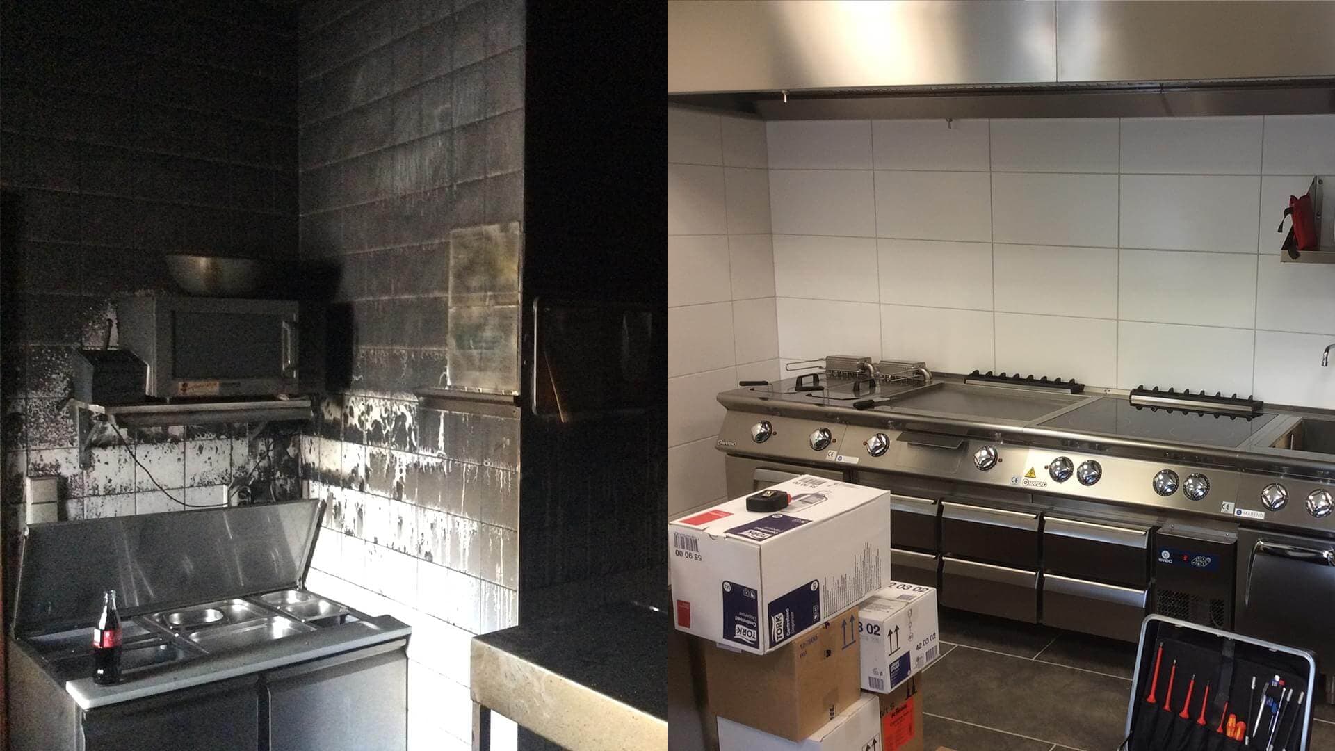 Brandschadensanierung Küche Vorher / Nachher – SMS GROUP | Sanieren | Renovieren